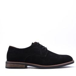 Lace-up faux leather derby