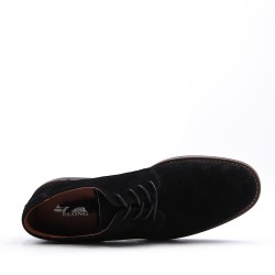 Lace-up faux leather derby