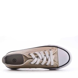 Basket mix matière à lacet pour femme