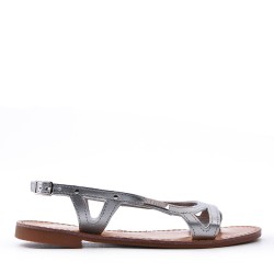 Flat sandals in faux leather for women