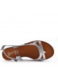 Flat sandals in faux leather for women