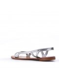 Flat sandals in faux leather for women