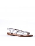 Flat sandals in faux leather for women