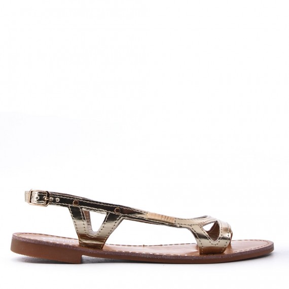 Flat sandals in faux leather for women