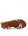 Flat sandals in faux leather for women