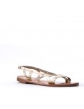 Flat sandals in faux leather for women