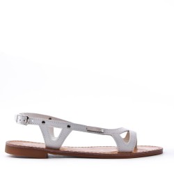 Flat sandals in faux leather for women