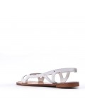 Flat sandals in faux leather for women