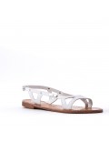 Flat sandals in faux leather for women