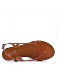 Flat sandals in faux leather for women