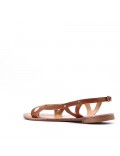 Flat sandals in faux leather for women