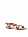 Flat sandals in faux leather for women