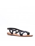 Flat sandals in faux leather for women