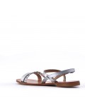 Flat sandals in faux leather for women