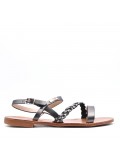 Flat sandals in faux leather for women