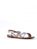 Flat sandals in faux leather for women