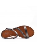 Flat sandals in faux leather for women