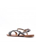 Flat sandals in faux leather for women