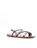 Flat sandals in faux leather for women