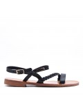 Flat sandals in faux leather for women