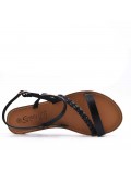 Flat sandals in faux leather for women