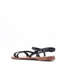 Flat sandals in faux leather for women