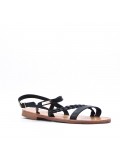 Flat sandals in faux leather for women