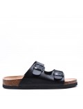 Flat sandals in faux leather for women