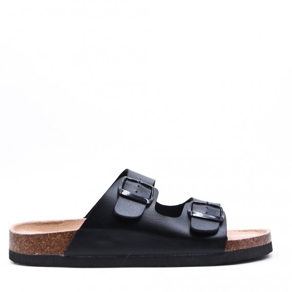 Flat sandals in faux leather for women