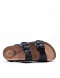 Flat sandals in faux leather for women