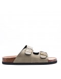 Flat sandals in faux leather for women