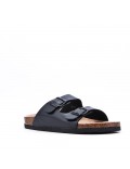 Flat sandals in faux leather for women