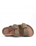 Flat sandals in faux leather for women