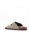 Flat sandals in faux leather for women