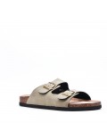 Flat sandals in faux leather for women