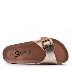 Faux leather slipper