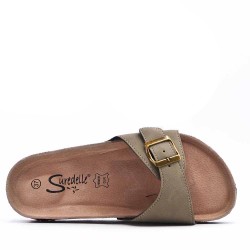 Faux leather slipper