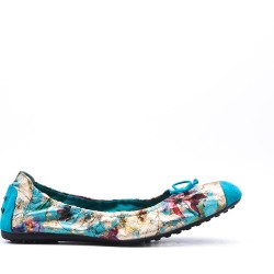 Large floral print ballerina