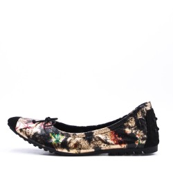 Large floral print ballerina