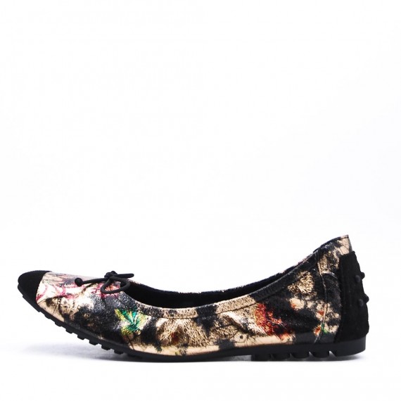 Large floral print ballerina