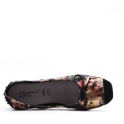 Large floral print ballerina