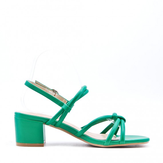 Faux leather heeled sandal