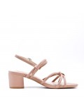 Faux leather heeled sandal