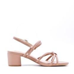 Faux leather heeled sandal