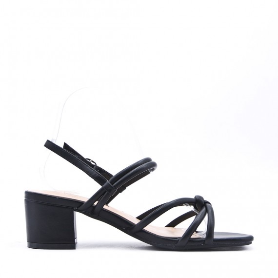 Faux leather heeled sandal