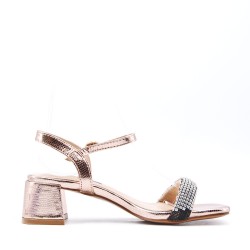 Faux leather heeled sandal