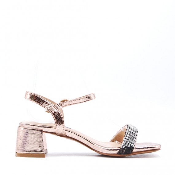 Faux leather heeled sandal