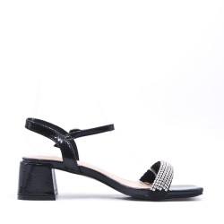 Faux leather heeled sandal