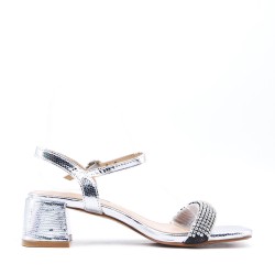 Faux leather heeled sandal