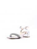 Faux leather heeled sandal